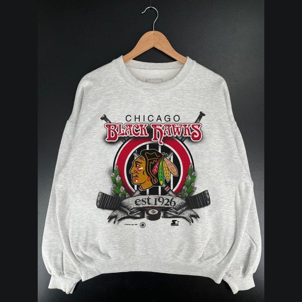 Chicago Blackhawks 1992 Starter Est 1926 Retro Crewneck Sweatshirt